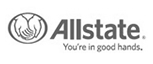 the allstate logo is black and white and says `` you 're in good hands '' .