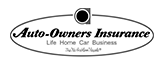 Auto owner's insurance logo in a circle. In the circle, it says Auto owner insurance.