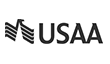 a black and white logo for usaa with an eagle on it .