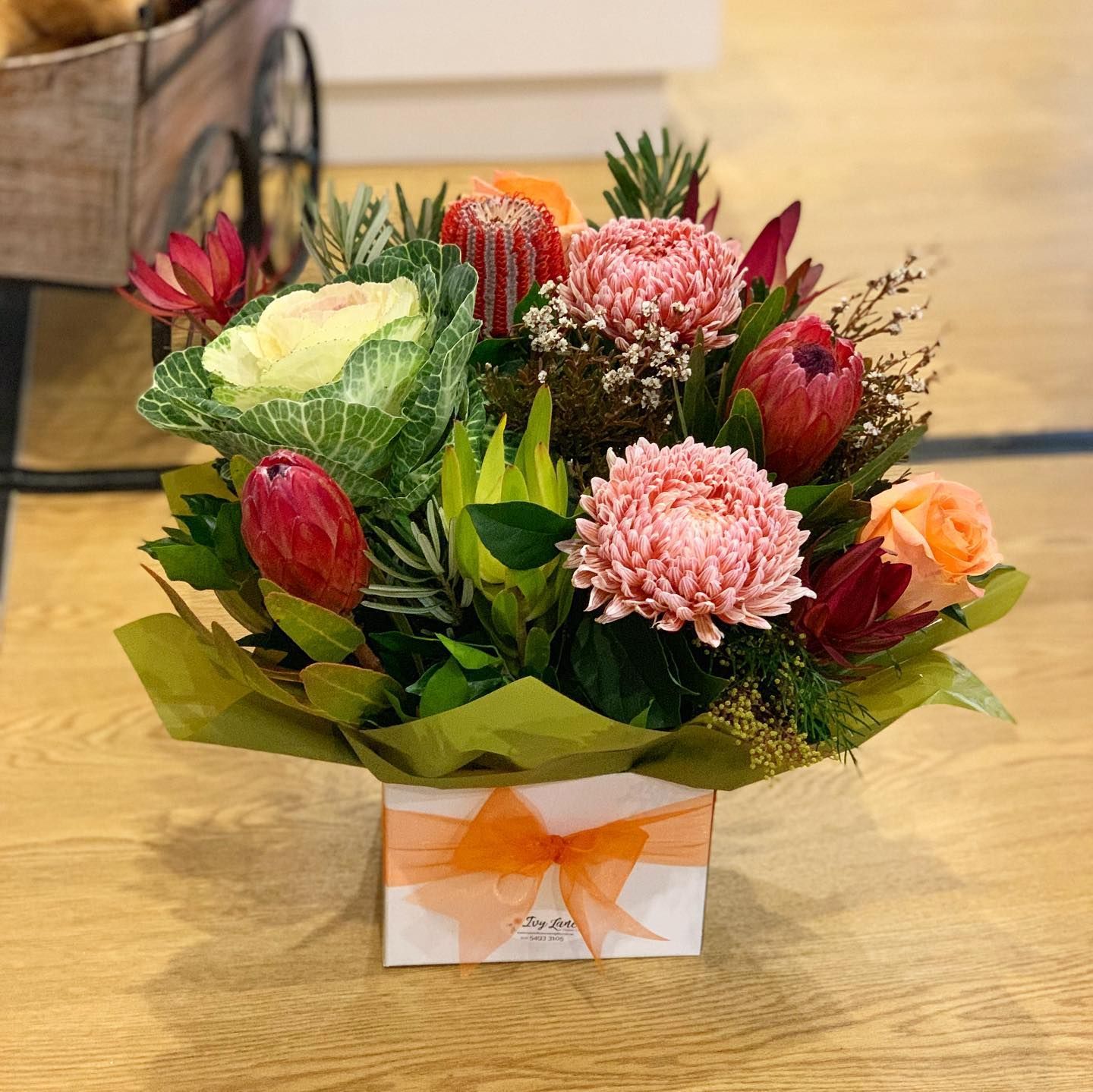 A Bouquet of Pink, Red, and Orange Flowers — Ivy Lane Flowers & Gifts in Birtinya, QLD