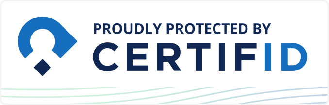 A proudly protected by certified logo on a white background.