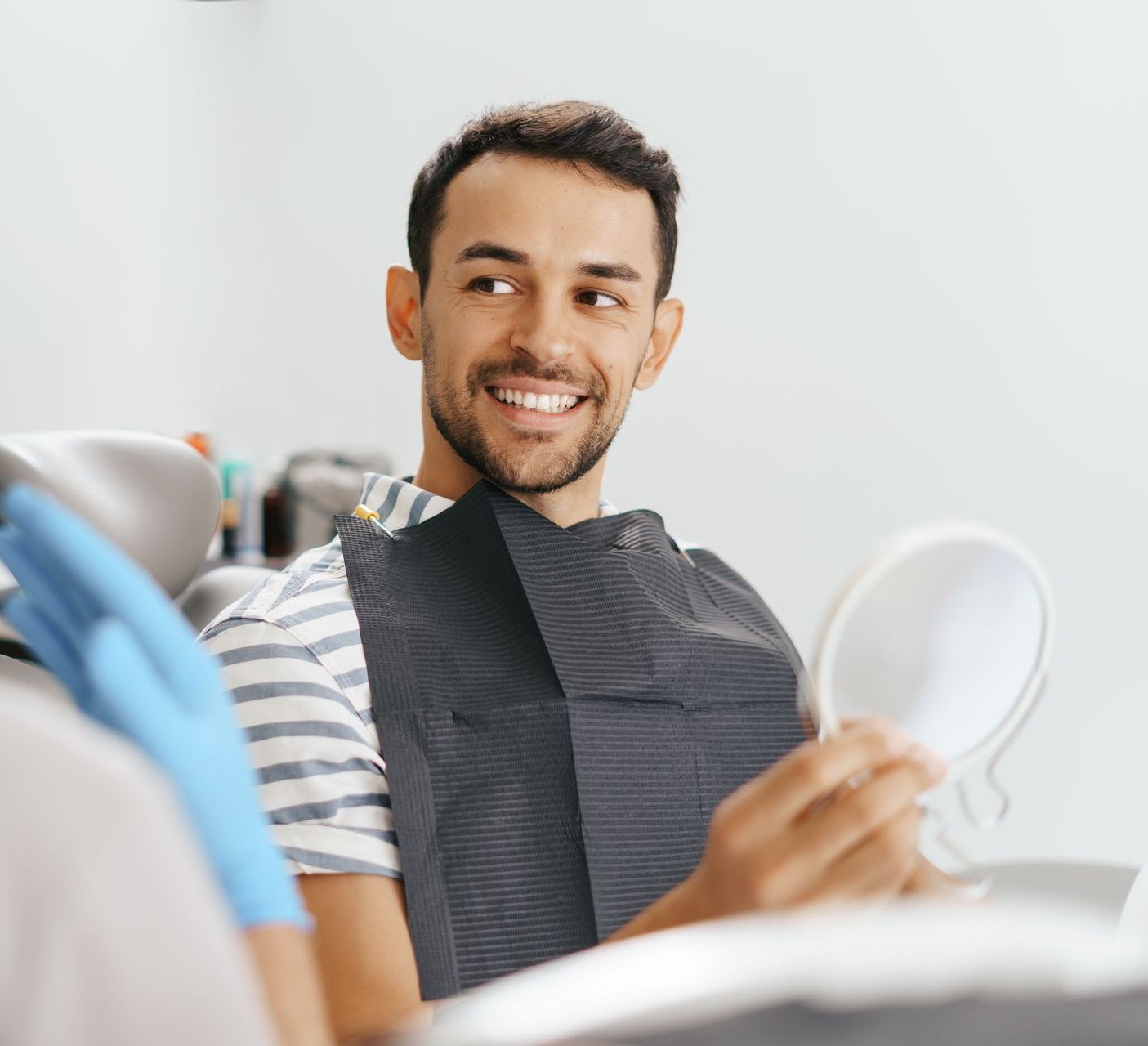 Dental patient in chair smiling | Happy patients of our holistic natural dentist | Somerset NJ