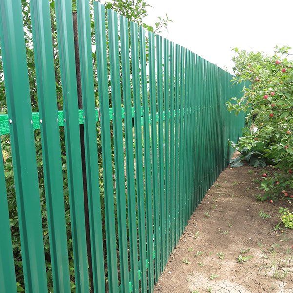 Green Metal Picket Fence — Weldmesh Fencing in Temagog, NSW