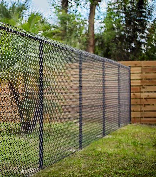 Black Chain Link Fence — Chainwire Fencing in Temagog, NSW