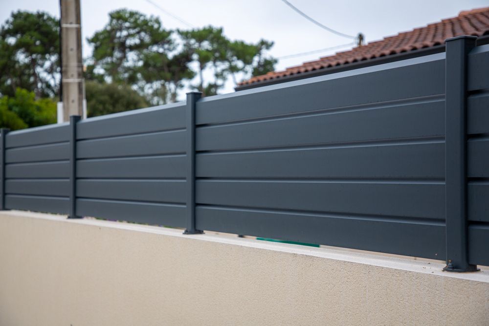 Street Wall Modern Barrier Grey Fence In The House Protection Garden Access Home — Fencer in South West Rocks, NSW