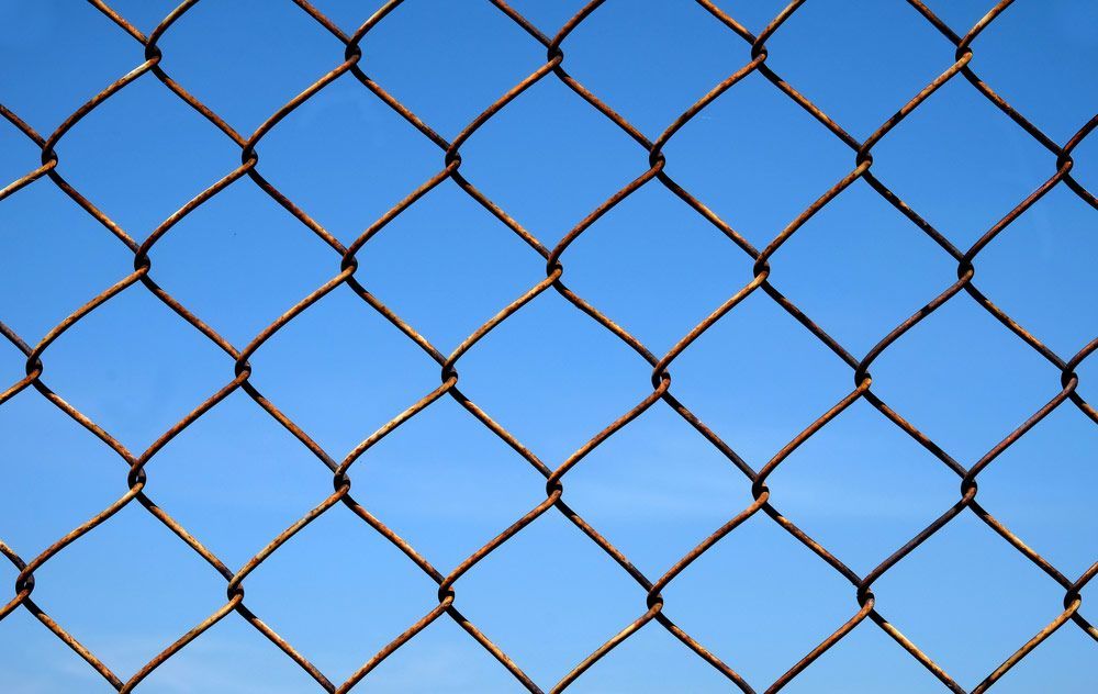 Blue Sky Seen Through a Wired Fence — Fencer in Wauchope, NSW