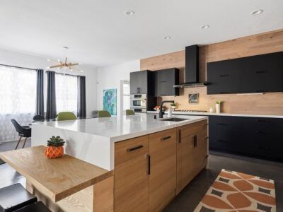 kitchen with white countertops
