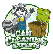 A raccoon is standing next to a trash can with the lid open.