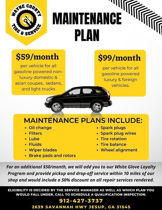 Current Auto Service Specials Wayne County Tire Service