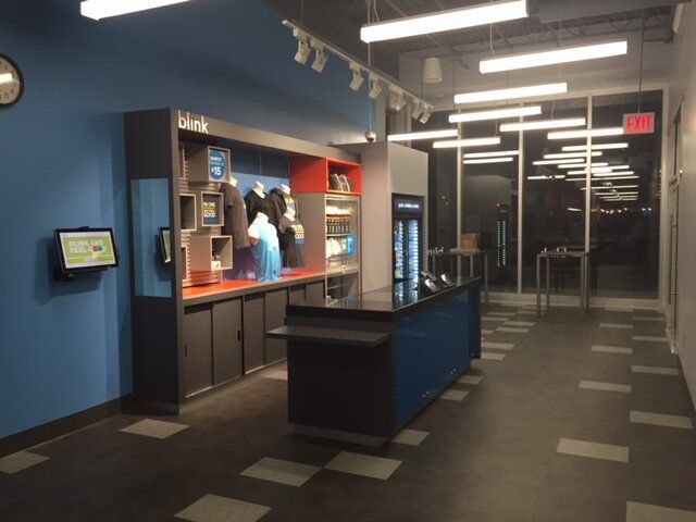 A store with a sign that says blink on it