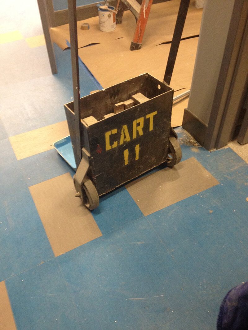 A cart with the number 11 on it
