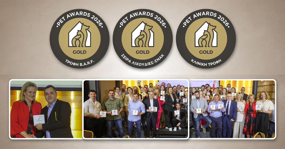 BARFFOOD – 3× GOLD στα Pet Awards 2026: βραβευμένες σειρές BARF, FRESCO Cooked και Premium Snacks