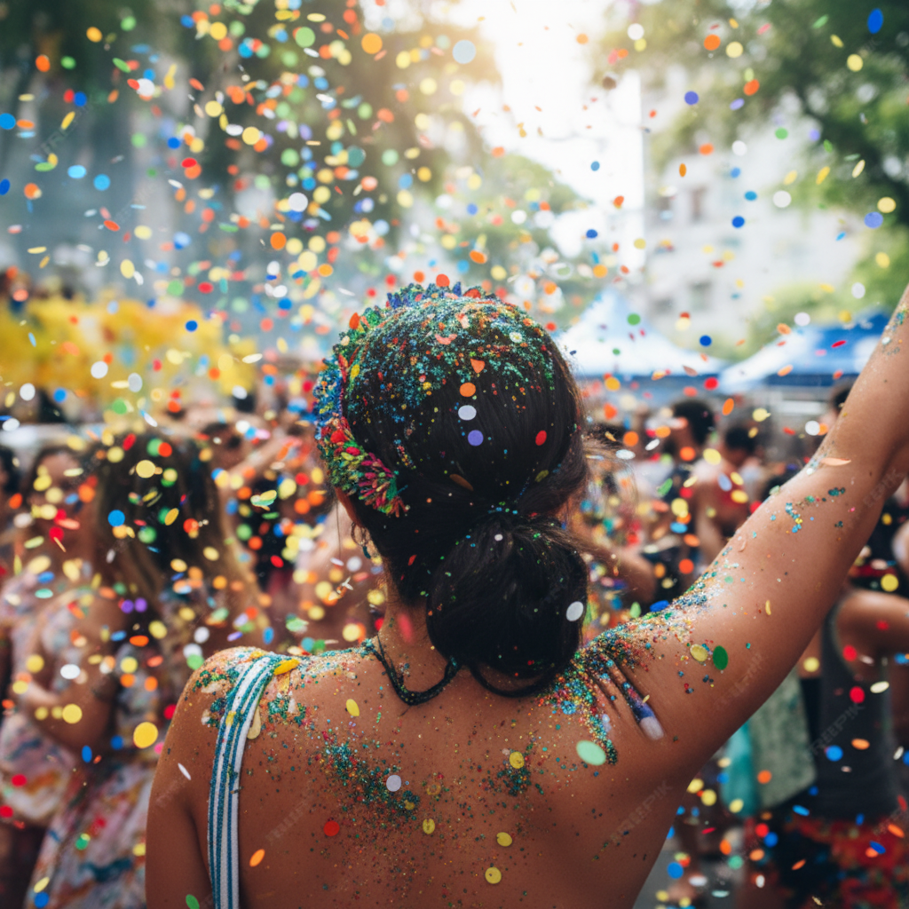 Taças de champanhe cintilantes com velas de faísca acesas contra um fundo de lantejoulas.