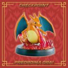 Un poster di un checkpoint con un drago sopra
