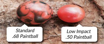 Standard vs. Low Impact Paintballs