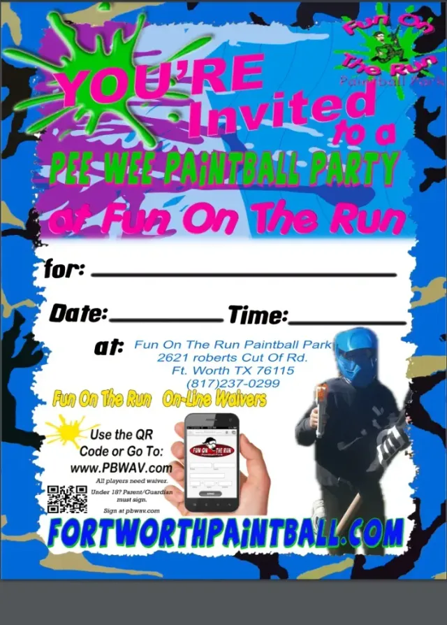 Party Invitations | Fun On The Run Paintball Park party-invitations-fun-on-the-run-paintball-park