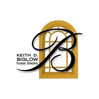 Logo of Keith D. Biglow Funeral Directors. Features a stylized 