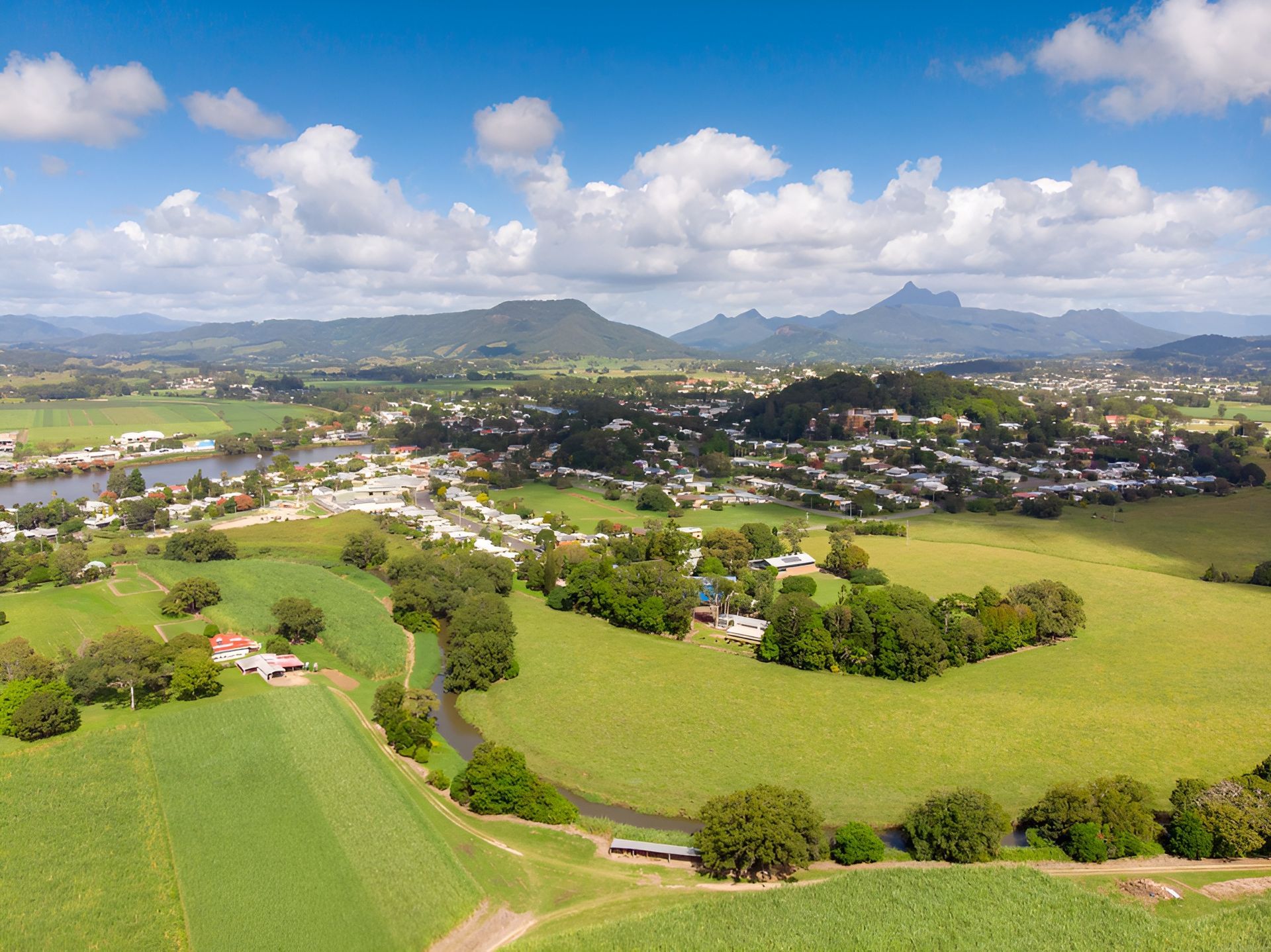 Aerial View of a Town Nestled in a Valley — Dan's Removals In Murwillumbah, NSW