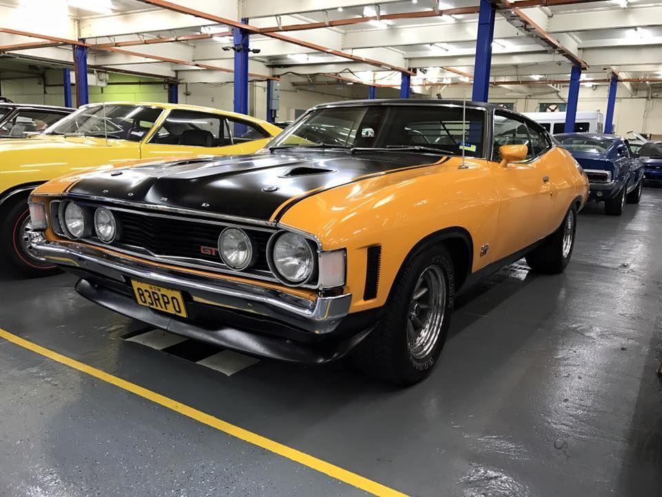 A Yellow and Black Car in a Garage — Restore Your Ford Falcon GT From Brisbane, NSW