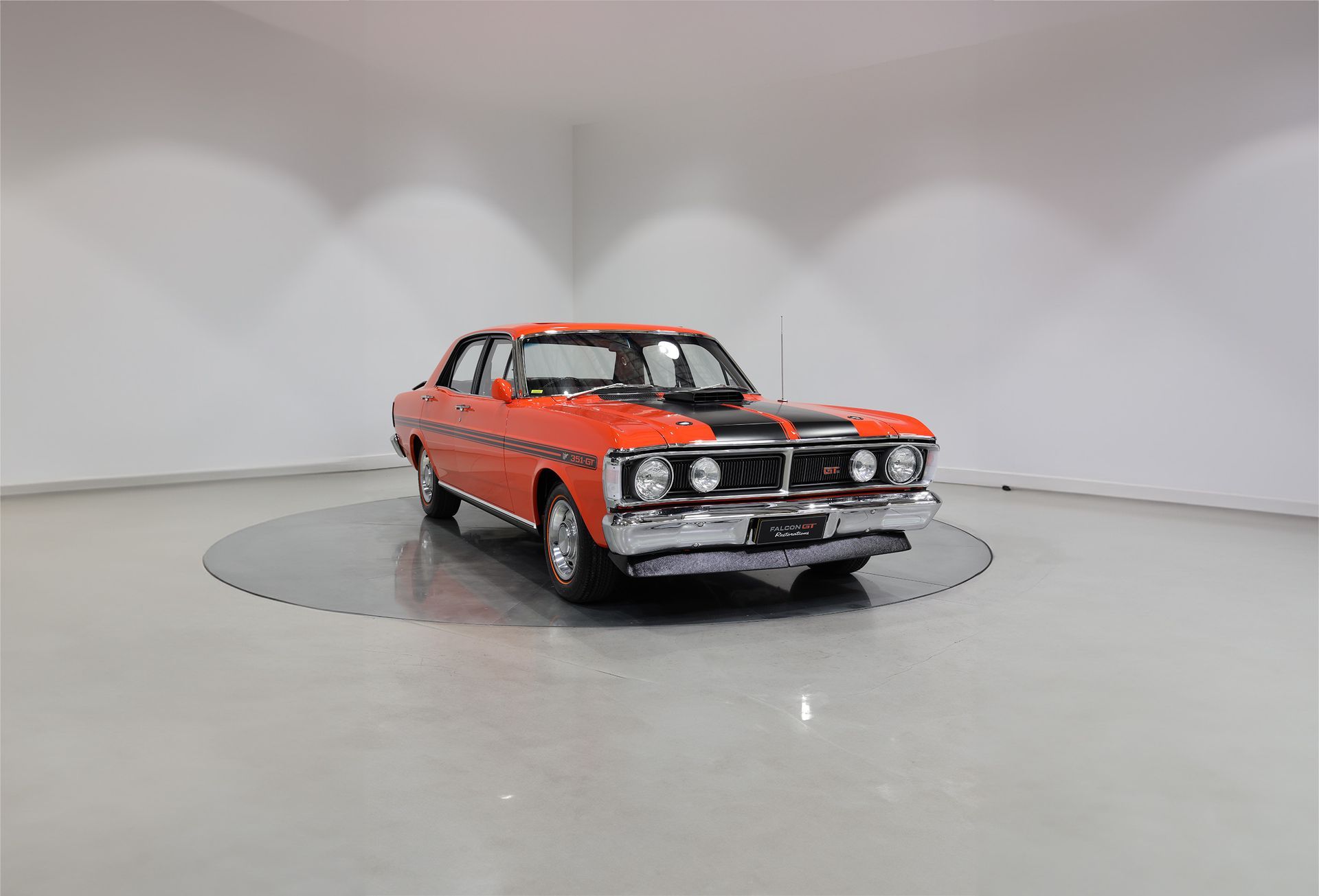 A Purple Car With Its Hood Open — Professional Falcon GT Restorations in Sydney, NSW