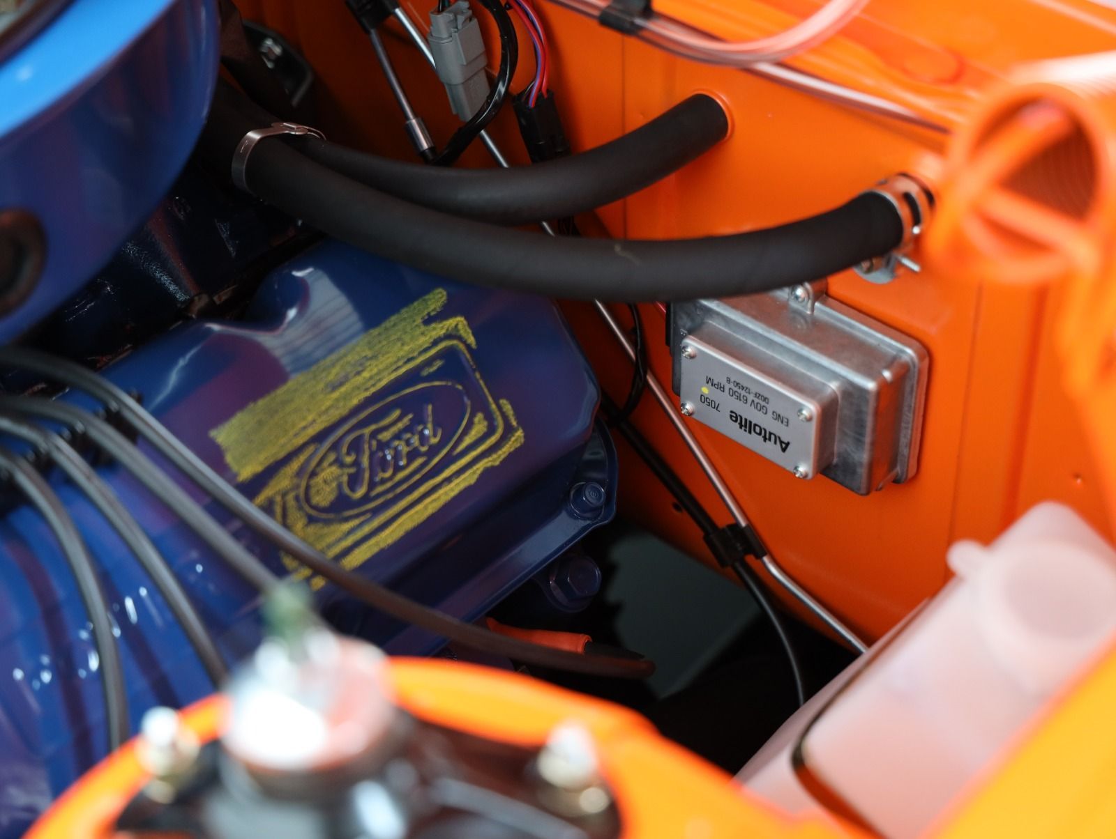 A Purple Car With Its Hood Open — Professional Falcon GT Restorations in Sydney, NSW