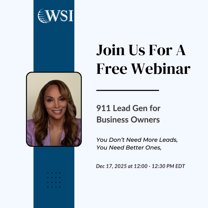 Webinar advertisement with a headshot of a woman. It states: 
