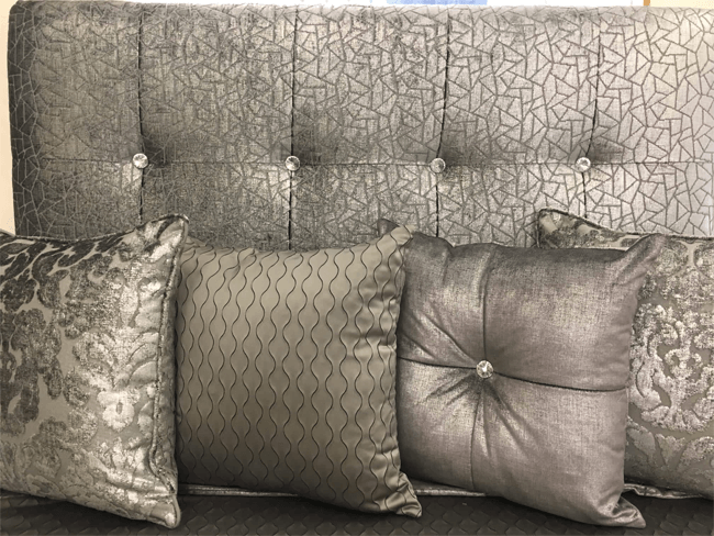 silver cushions