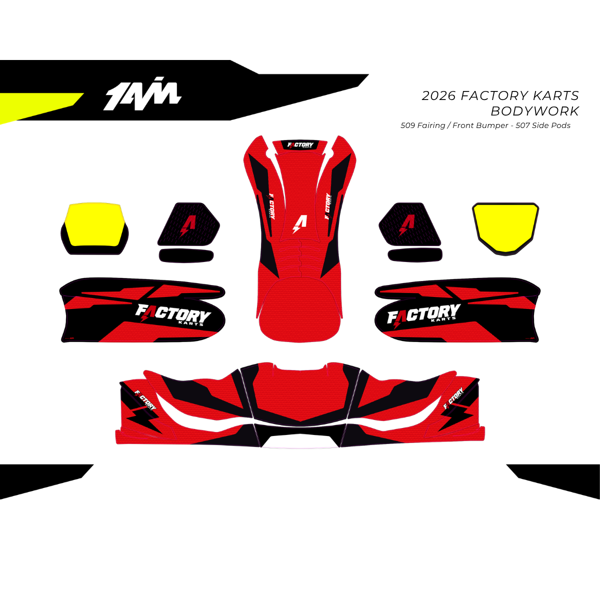 STICKER KIT KG 507 + 509 - SIDE PODS, DRIVER PANEL, NOSE CONE, KG 8.5L FUEL TANK