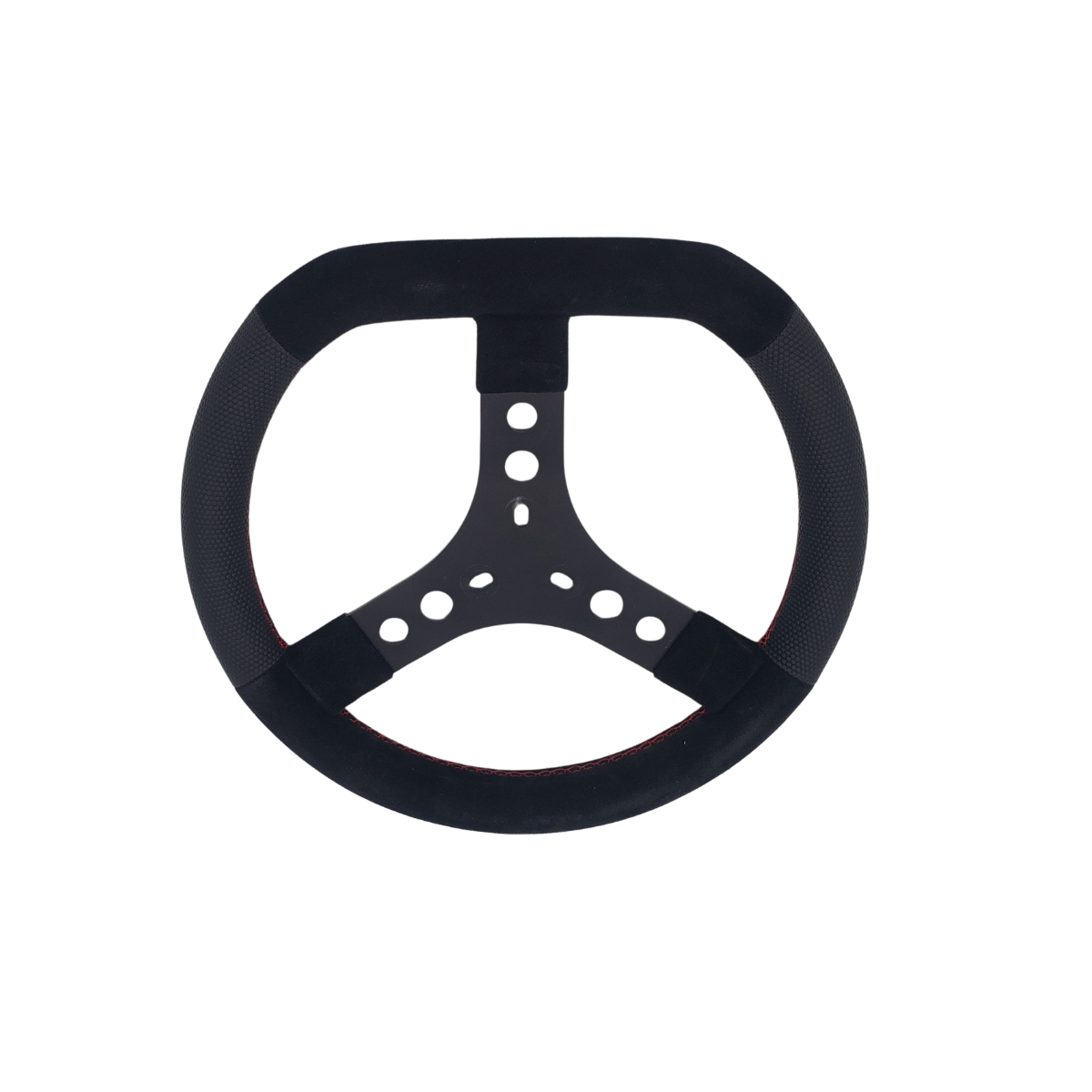 KG STEERING WHEEL, FLAT TOP, 330MM, RUBBER GRIPS, BLACK