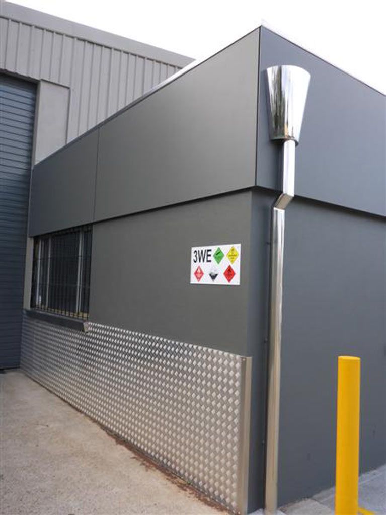 A building with a sign on the side that says 