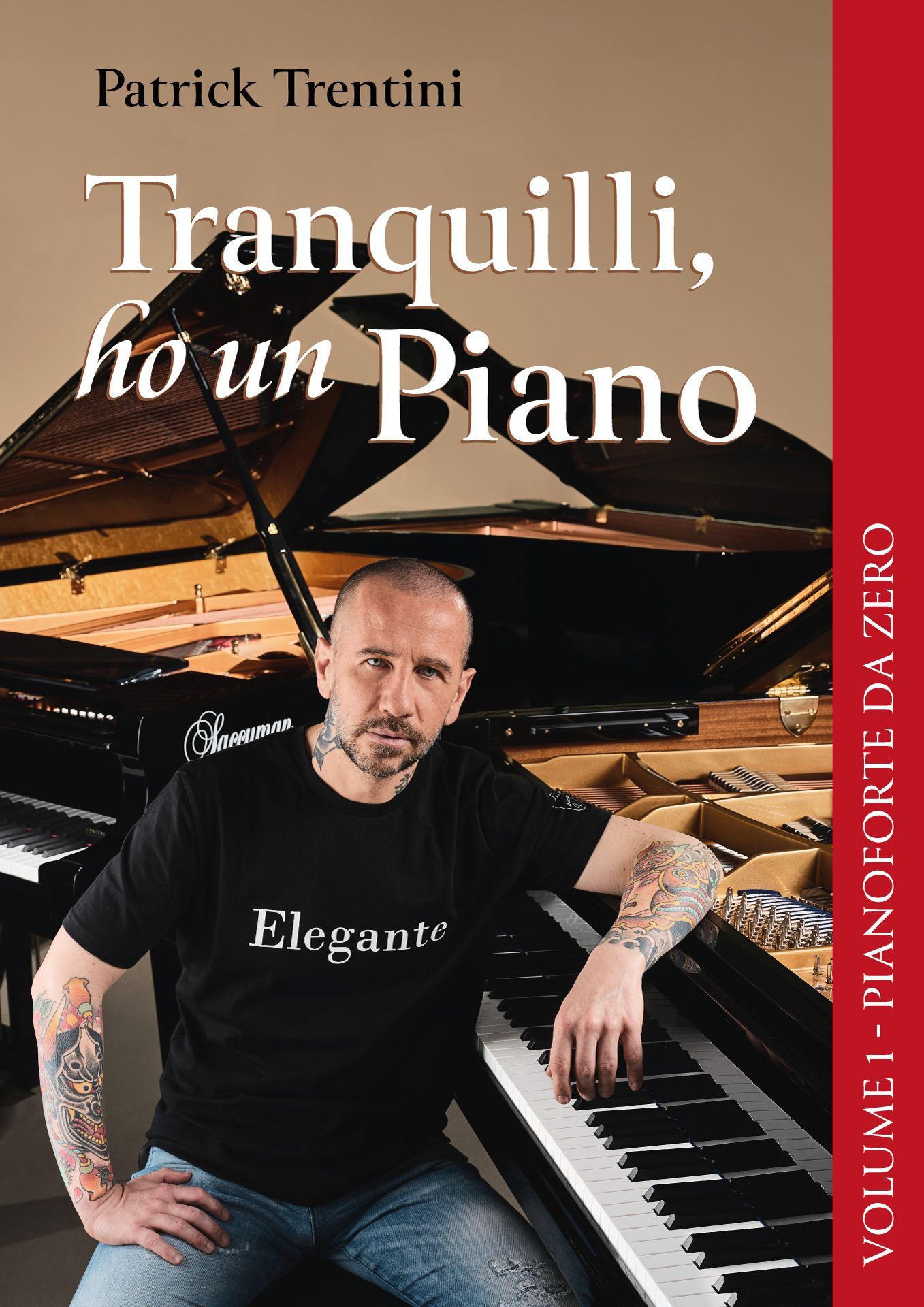 Copertina libro Tranquilli ho un Piano di Patrick Trentini realizzata da Beatrice Spada designer