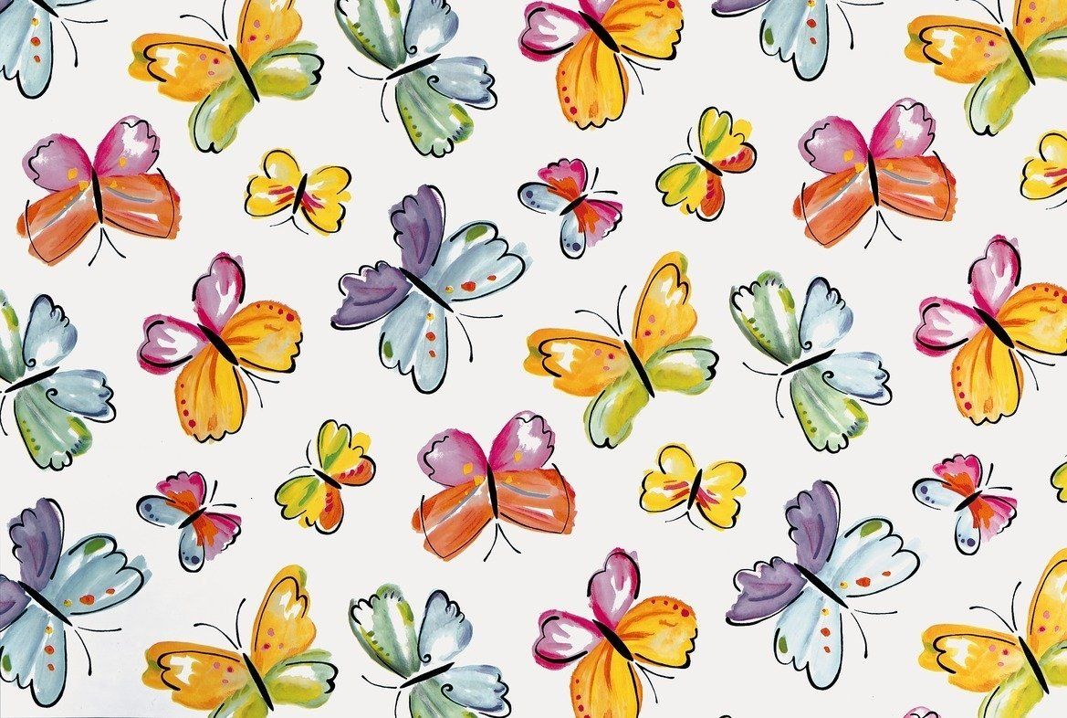 Butterflies, self adhesive film, decoration, kids, girls