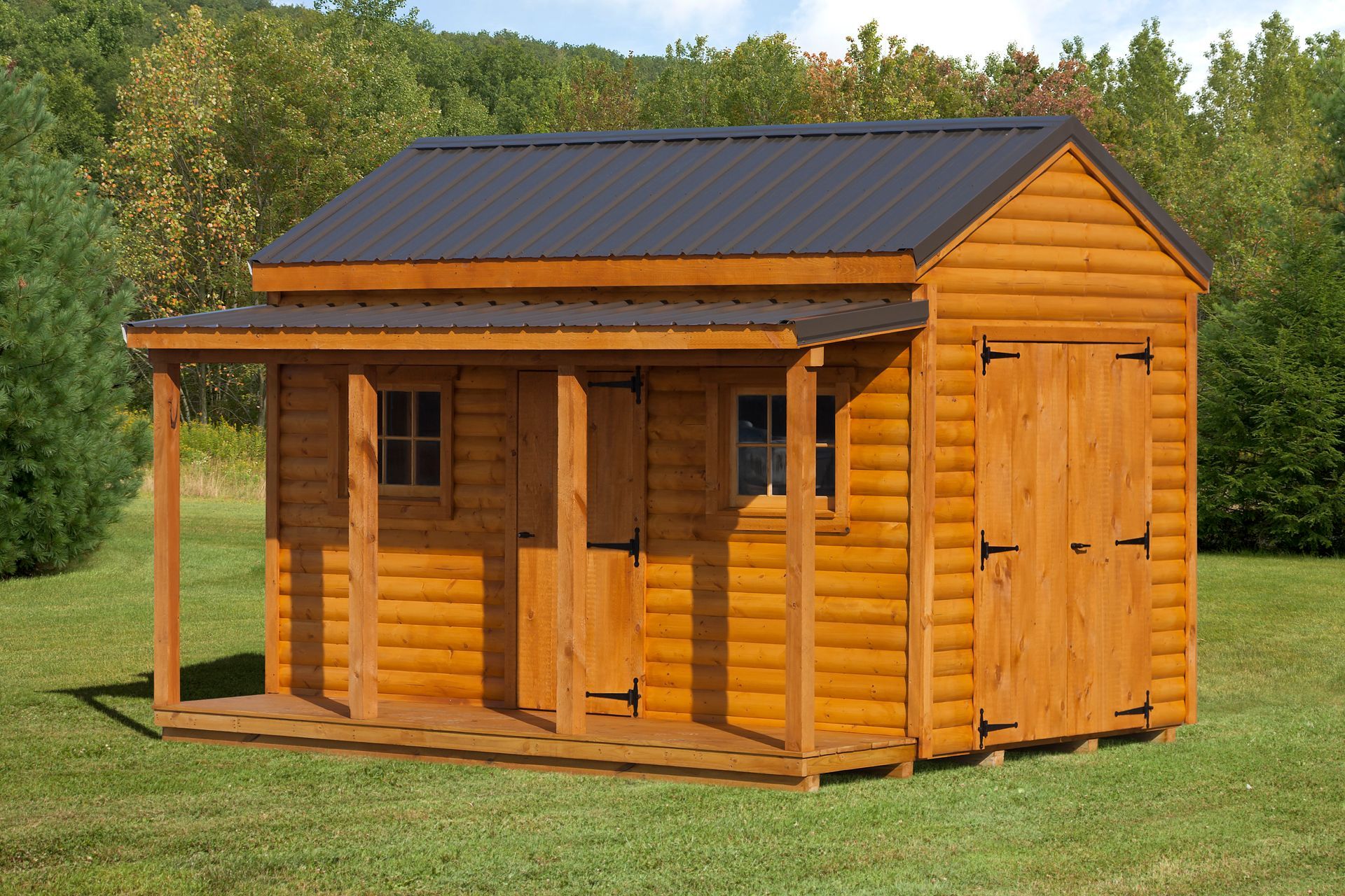 wooden shed with porch