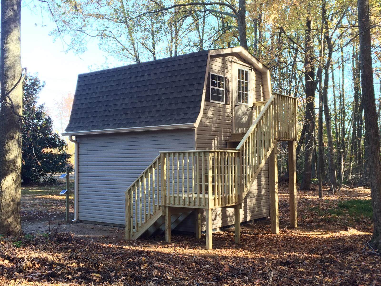 two story barn shed with stairs