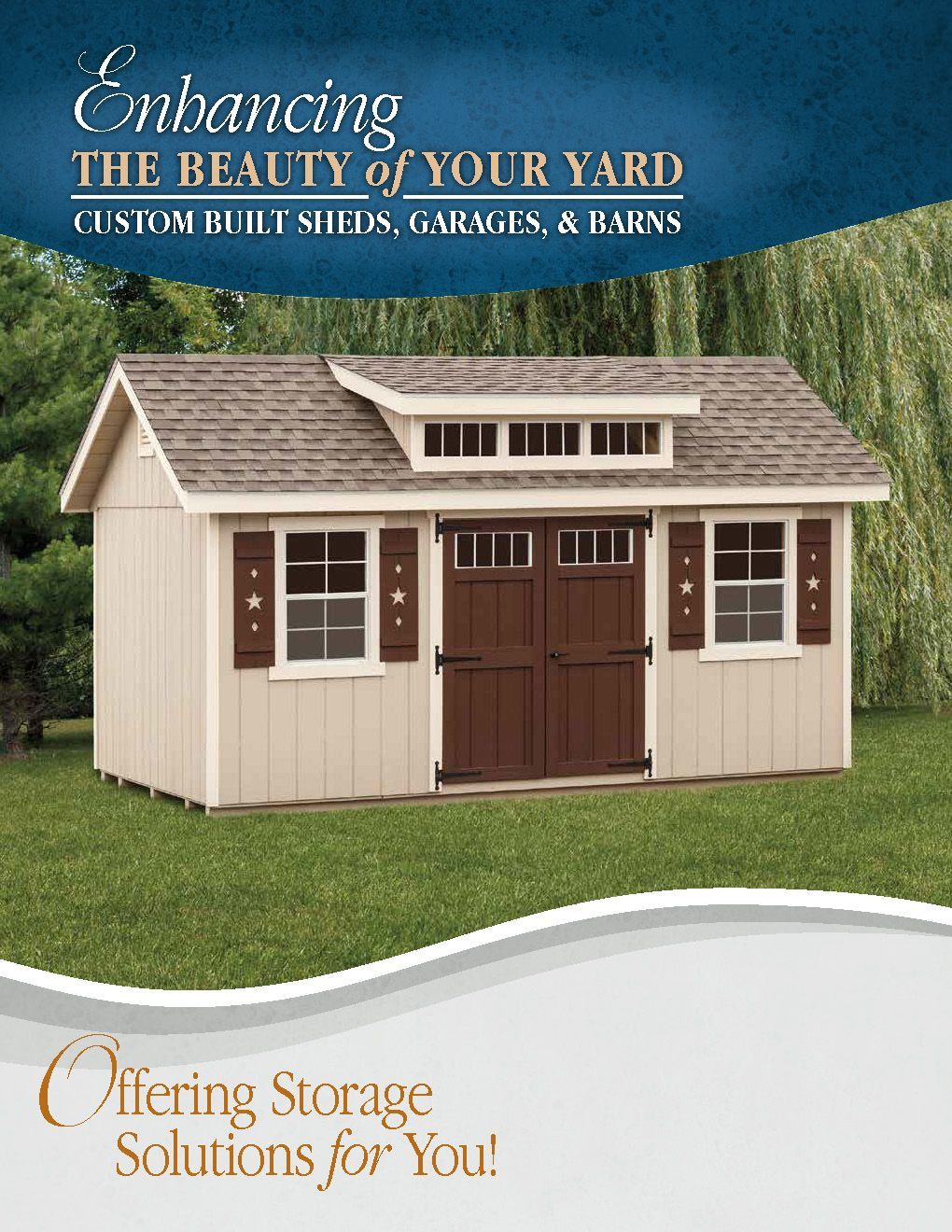 Cover of Jed's Sheds' shed catalog