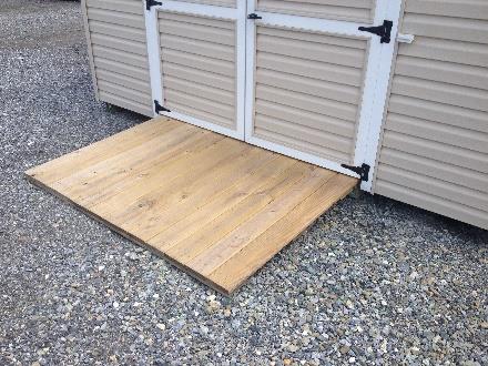 Close up of a wooden shed ramp