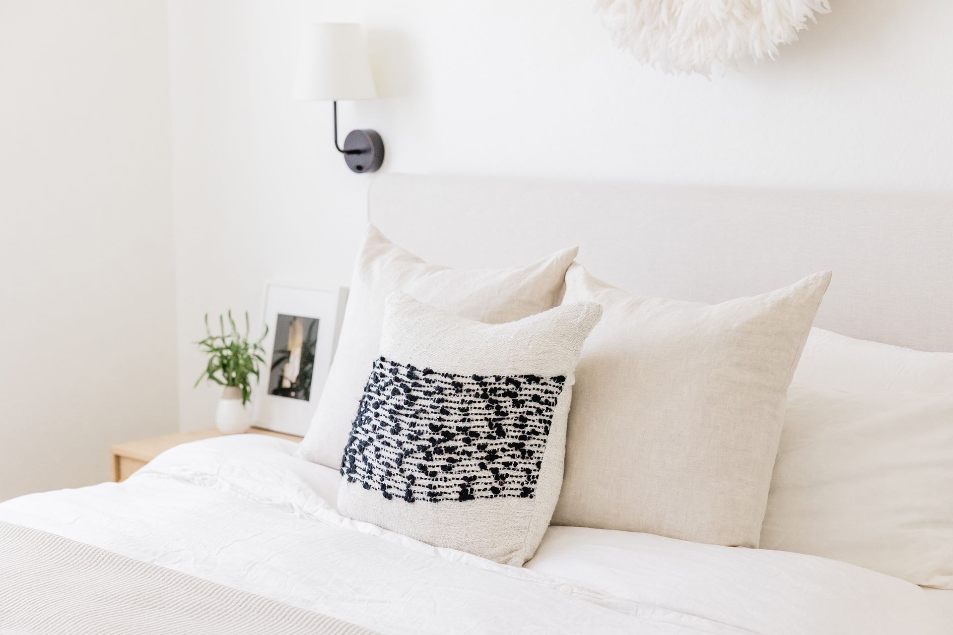White Bedroom Pillows — Allen, TX — Inspired Interiors
