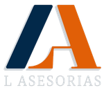 Logo azul y naranja de L asesorías