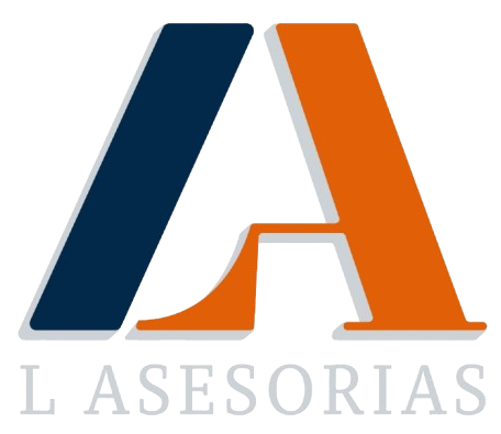 Logo azul y naranja de L asesorías