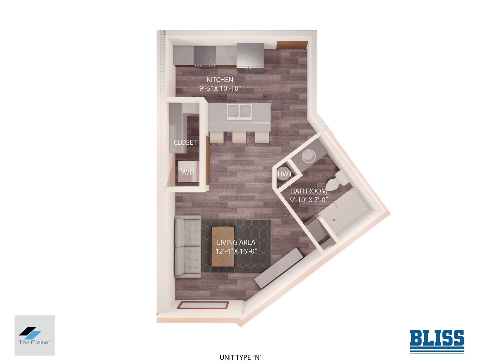 Type N - Studio - 460 SF