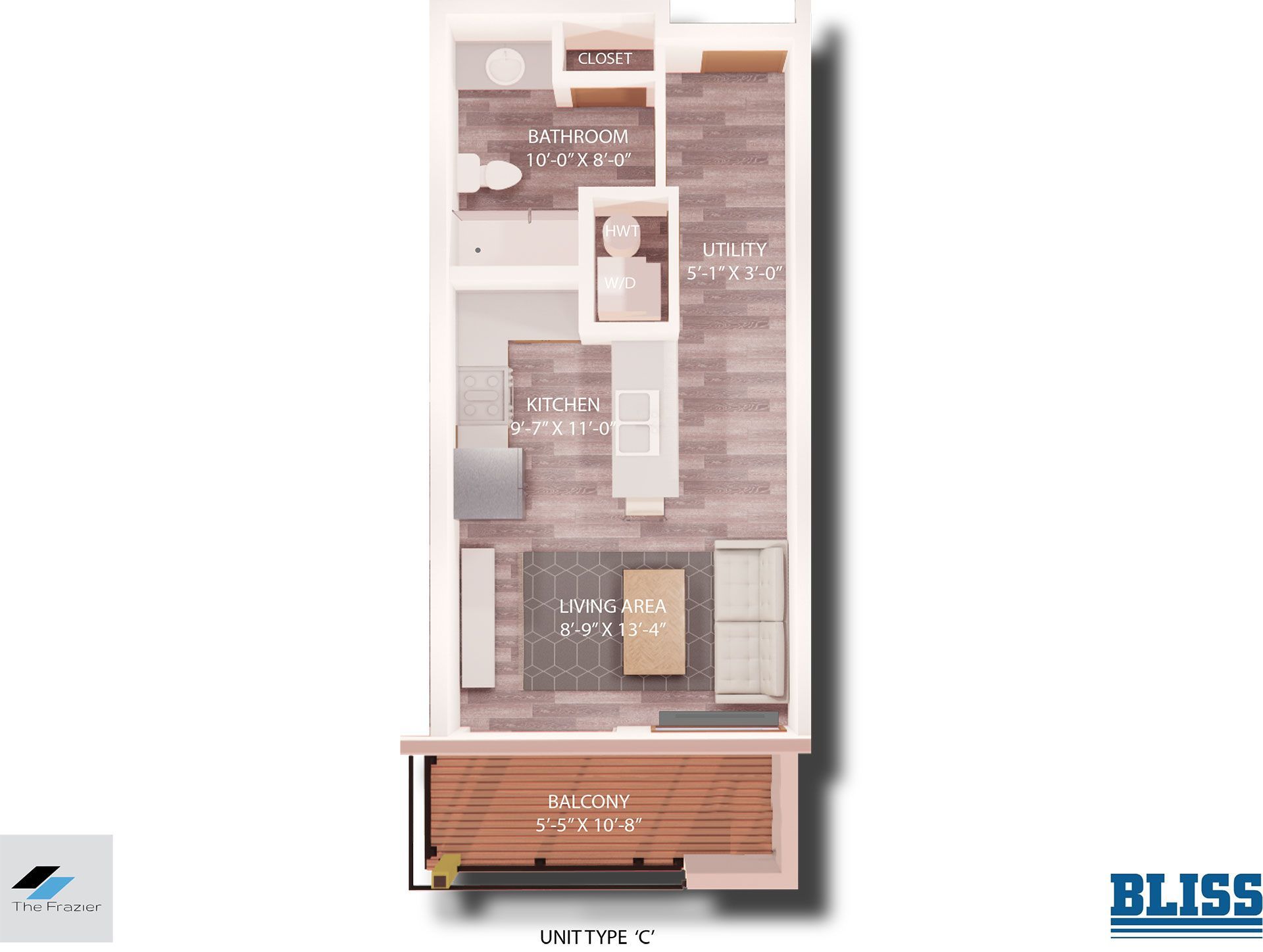 Type C - Studio - 465 SF