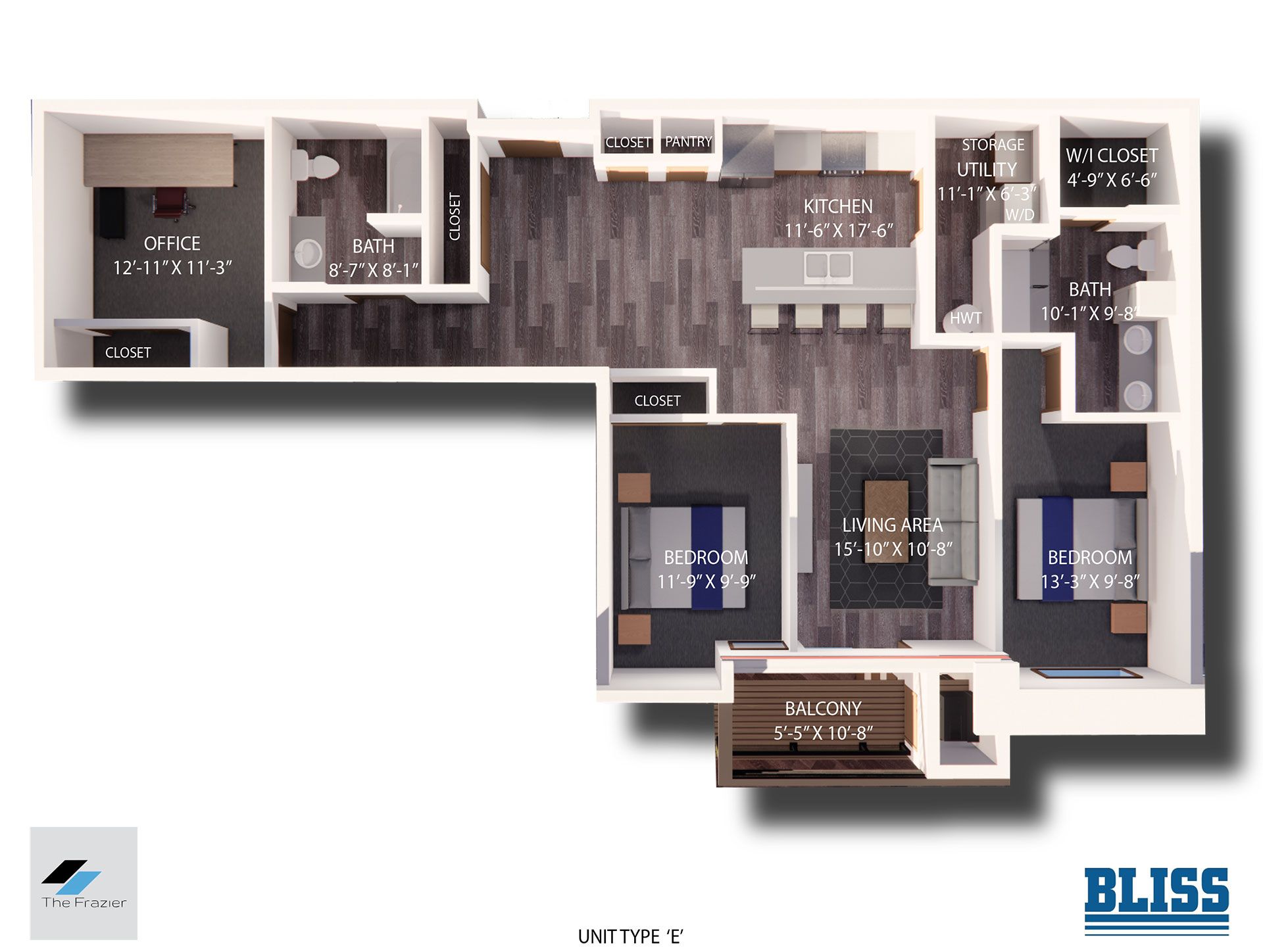 Type E - 3BR/2B - 1,340 SF