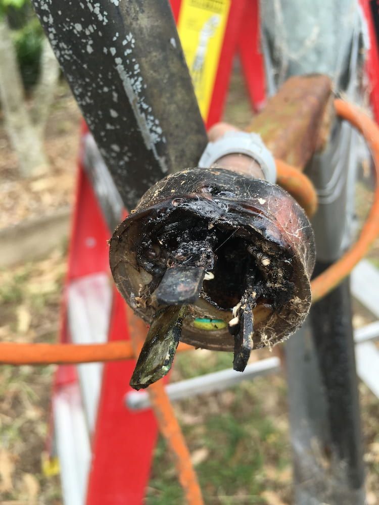 A Broken Electrical Plug on a Ladder — DG Electrical & Fire In Kiama, NSW