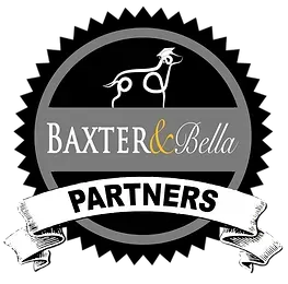 A logo for baxter & bella partners with a goat on it.