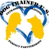 A logo for dog trainer u.s. extraordinary training