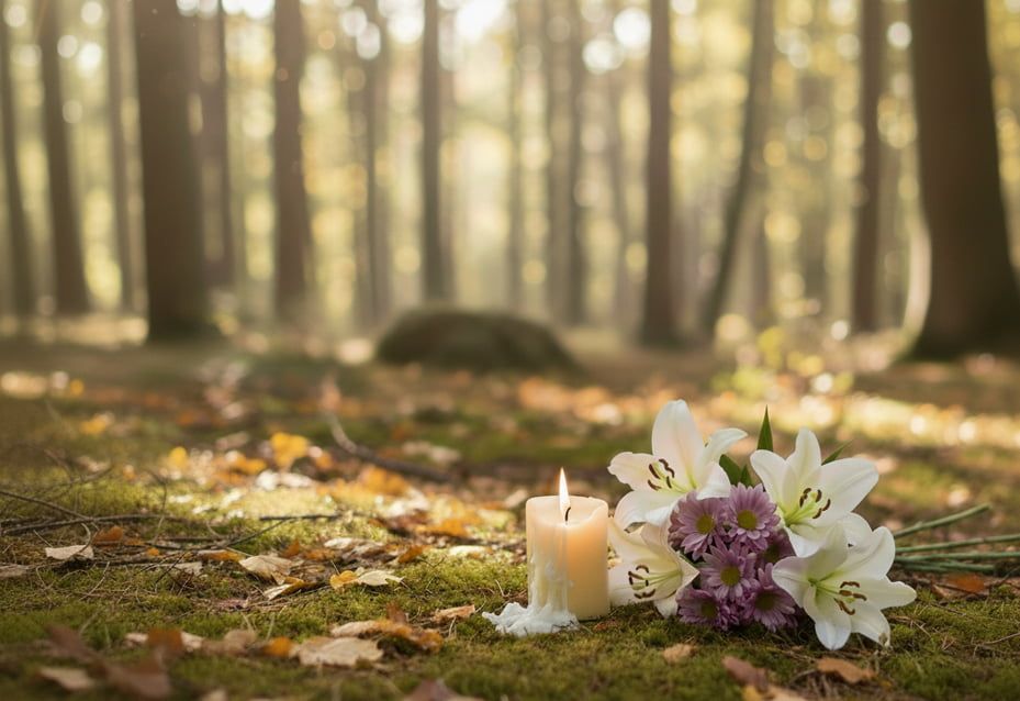 Tranquil outdoor remembrance display for Clarksville, TN funeral home and cremations