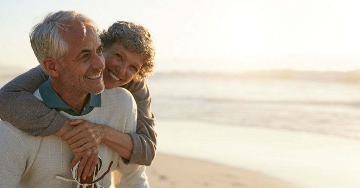 Grief Support Elderly Couple on the Beach