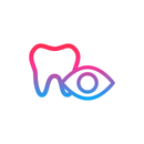 An icon of a tooth and an eye on a white background.