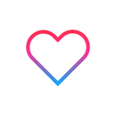A pink and blue heart on a white background.