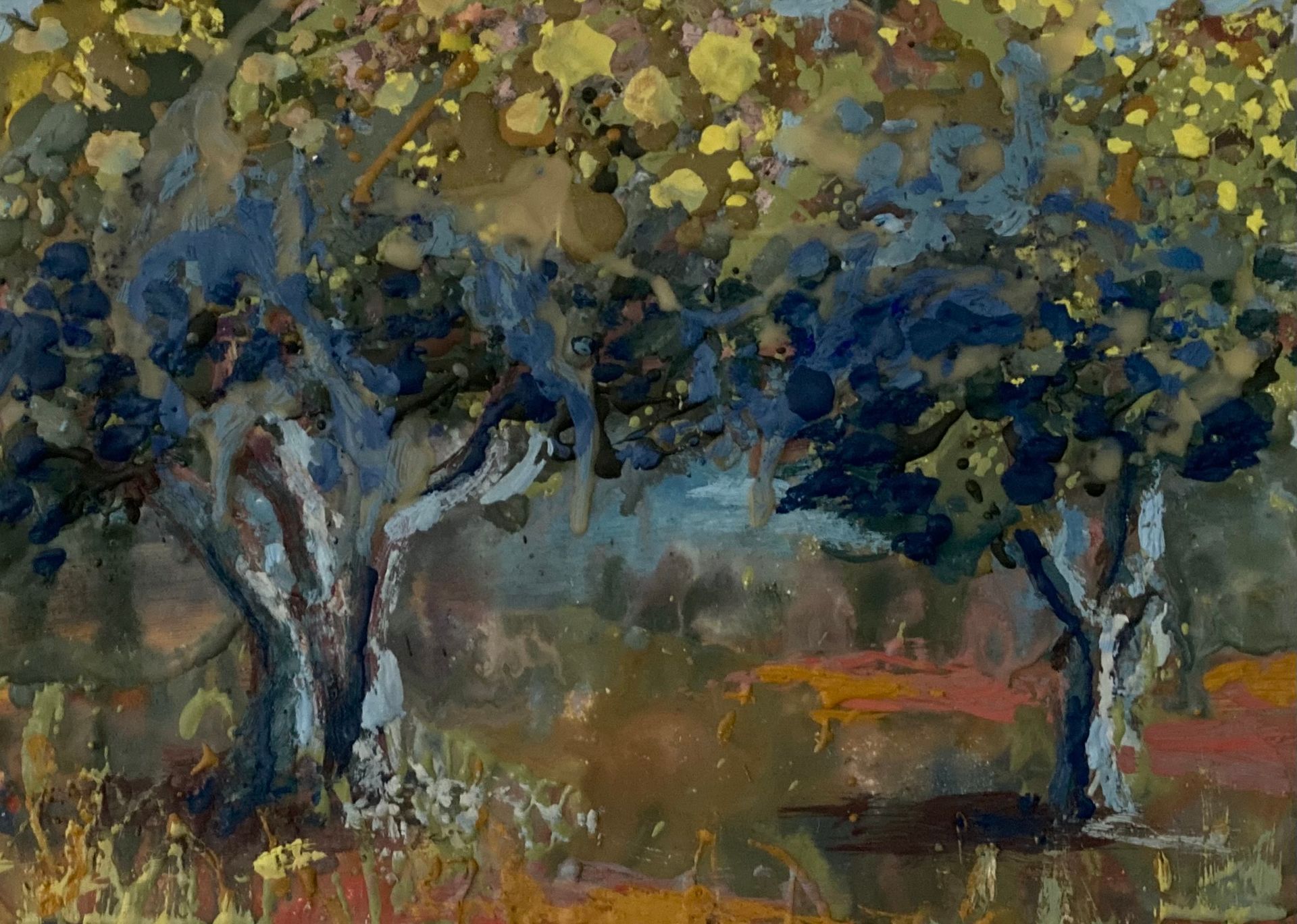 Misty path Encaustic 25x35 cm